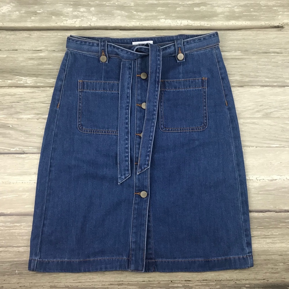 LOFT Tie Waist Denim Jean skirt